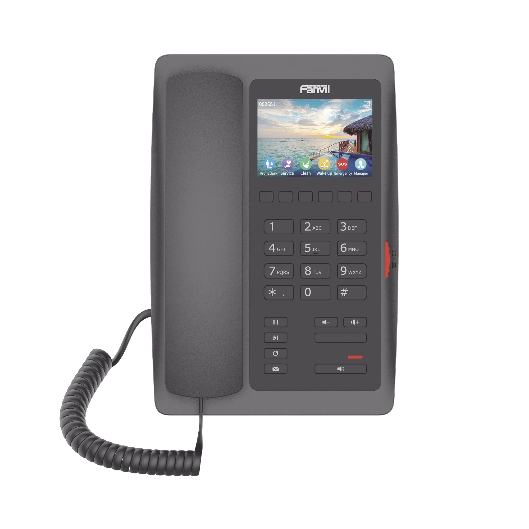 (H5W COLOR NEGRO)TELÉFONO IP WIFI PARA HOTELERÍA, PROFESIONAL DE GAMA ALTA CON PANTALLA LCD DE 3.5 PULGADAS A COLOR, 6 TECLAS PROGRAMABLES PARA SERVICIO RÁPIDO (HOTLINE) POE-VoIP y Telefonía IP-FANVIL-Bsai Seguridad & Controles