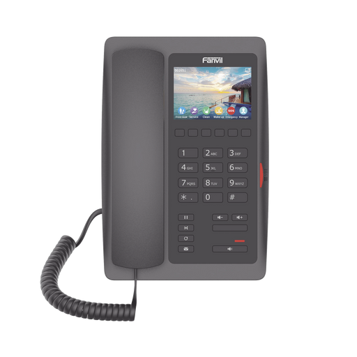 (H5W COLOR NEGRO)TELÉFONO IP WIFI PARA HOTELERÍA, PROFESIONAL DE GAMA ALTA CON PANTALLA LCD DE 3.5 PULGADAS A COLOR, 6 TECLAS PROGRAMABLES PARA SERVICIO RÁPIDO (HOTLINE) POE-VoIP y Telefonía IP-FANVIL-H5WB-Bsai Seguridad & Controles