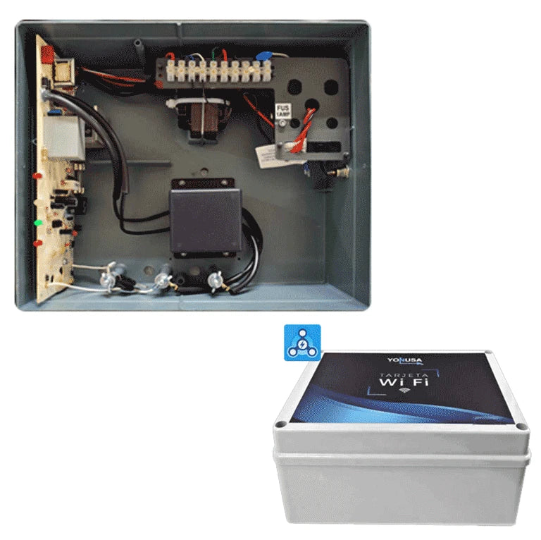 YONUSA EYNG12001WIFI - PAQUETE DE ENERGIZADOR DE NUEVA GENERACION 12 000V / MODULO WIFI PARA CONTROL DESDE SMARTPHONE / HASTA 2 500 MTS LINEALES-Energizadores-YONUSA-Bsai Seguridad & Controles