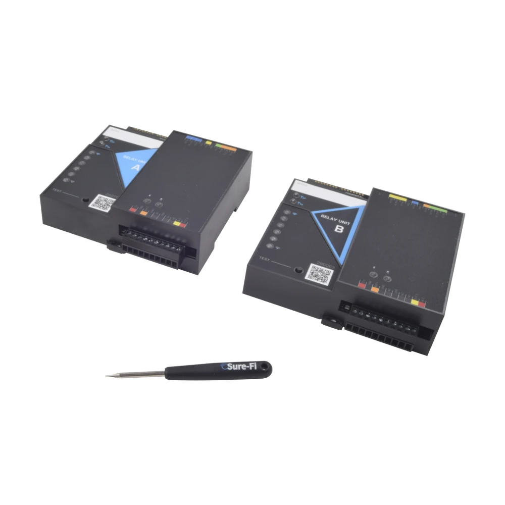 SURE-FI TRANSMISOR INALÁMBRICO / 2 RELEVADORES + 2 ENTRADAS / ATRAVIESA 2 KILÓMETROS CUALQUIER CONSTRUCCIÓN / MATERIAL / HASTA 80KM LÍNEA DE VISTA-Controles de Acceso-SURE-FI-Bsai Seguridad & Controles