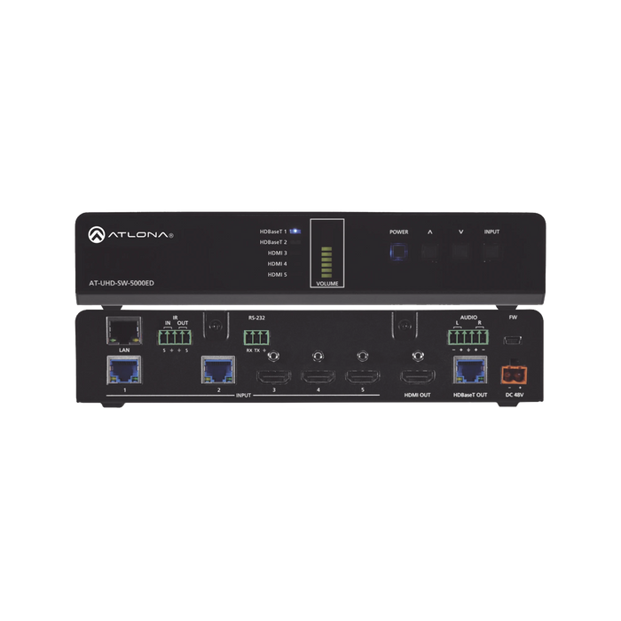 5 X 1 SWITCHER (2 HDBASET + 3 HDMI TO HDBASET/HDMI)-VoIP y Telefonía IP-ATLONA-AT-UHD-SW-5000ED-Bsai Seguridad & Controles