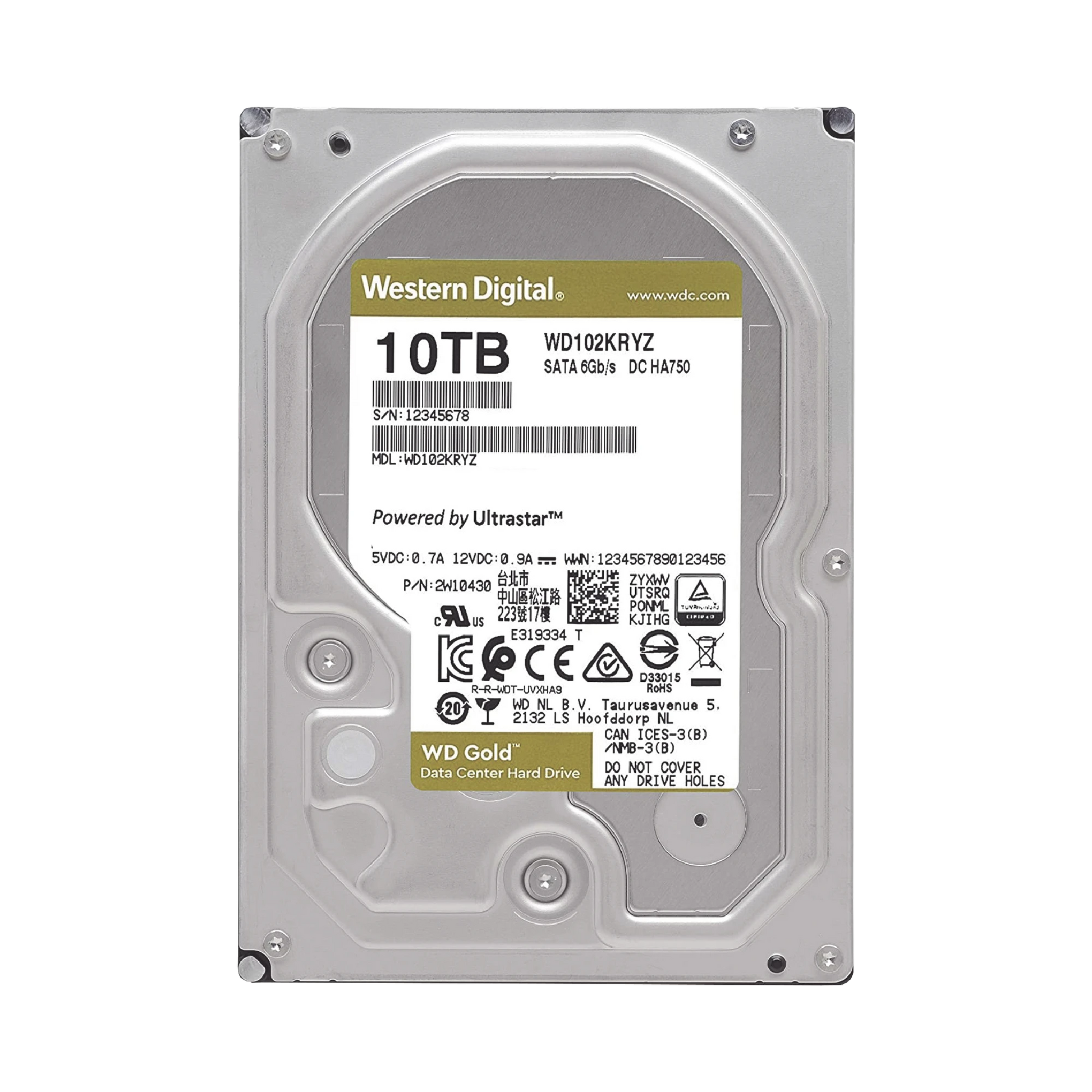 DISCO DURO WD 10TB / 7200RPM / OPTIMIZADO NAS Y DATACENTER / HELIOSEAL-Almacenamiento-WESTERN DIGITAL (WD)-Bsai Seguridad & Controles