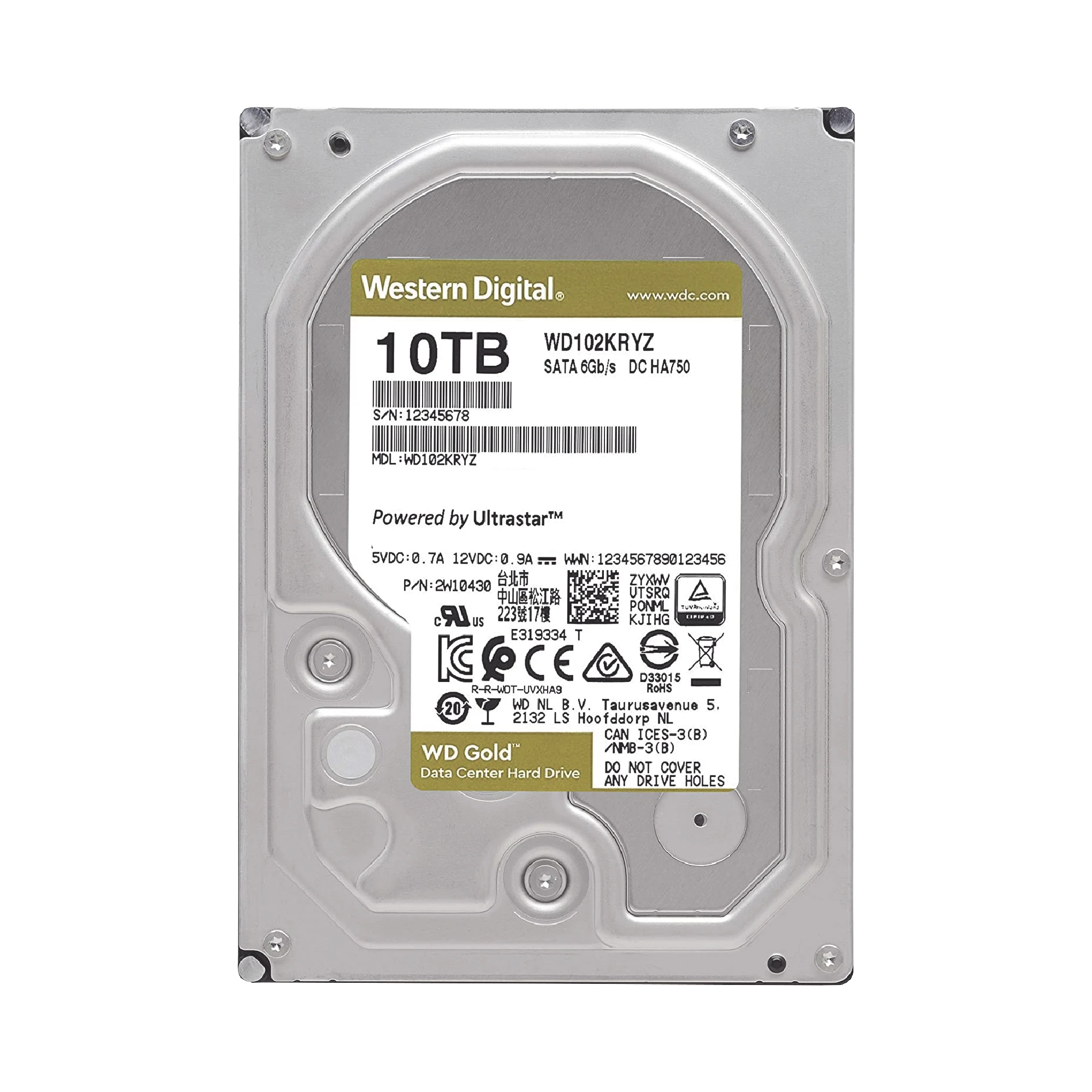 DISCO DURO WD 10TB / 7200RPM / OPTIMIZADO NAS Y DATACENTER / HELIOSEAL-Almacenamiento-WESTERN DIGITAL (WD)-Bsai Seguridad & Controles