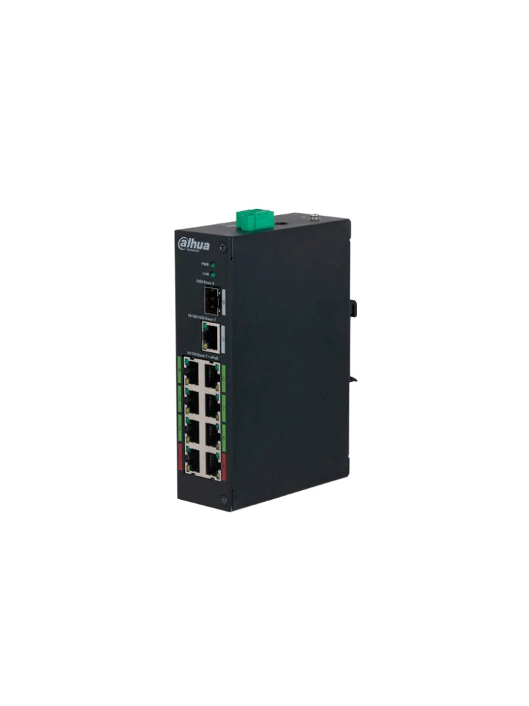 DAHUA DH-LR2110-8ET-120-V2 SWITCH INDUSTRIAL EPOE 8 PUERTOS/ HASTA 800 MTS CON CÁMARAS EPOE/ 120 WATTS/ SWITCHING 8.8G/ IEEE802.3AF/ IEEE802.3AT/ HI-POE-Switches POE-DAHUA-Bsai Seguridad & Controles