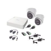 KIT HILOOK AUDIO BIDIRECCIONAL TURBOHD 1080P / DVR 4 CANALES / 2 CÁMARAS TURRET (EXTERIOR) CON BOCINA Y MICROFÓNO INTEGRADO / 2 FUENTES DE PODER / ACCESORIOS
