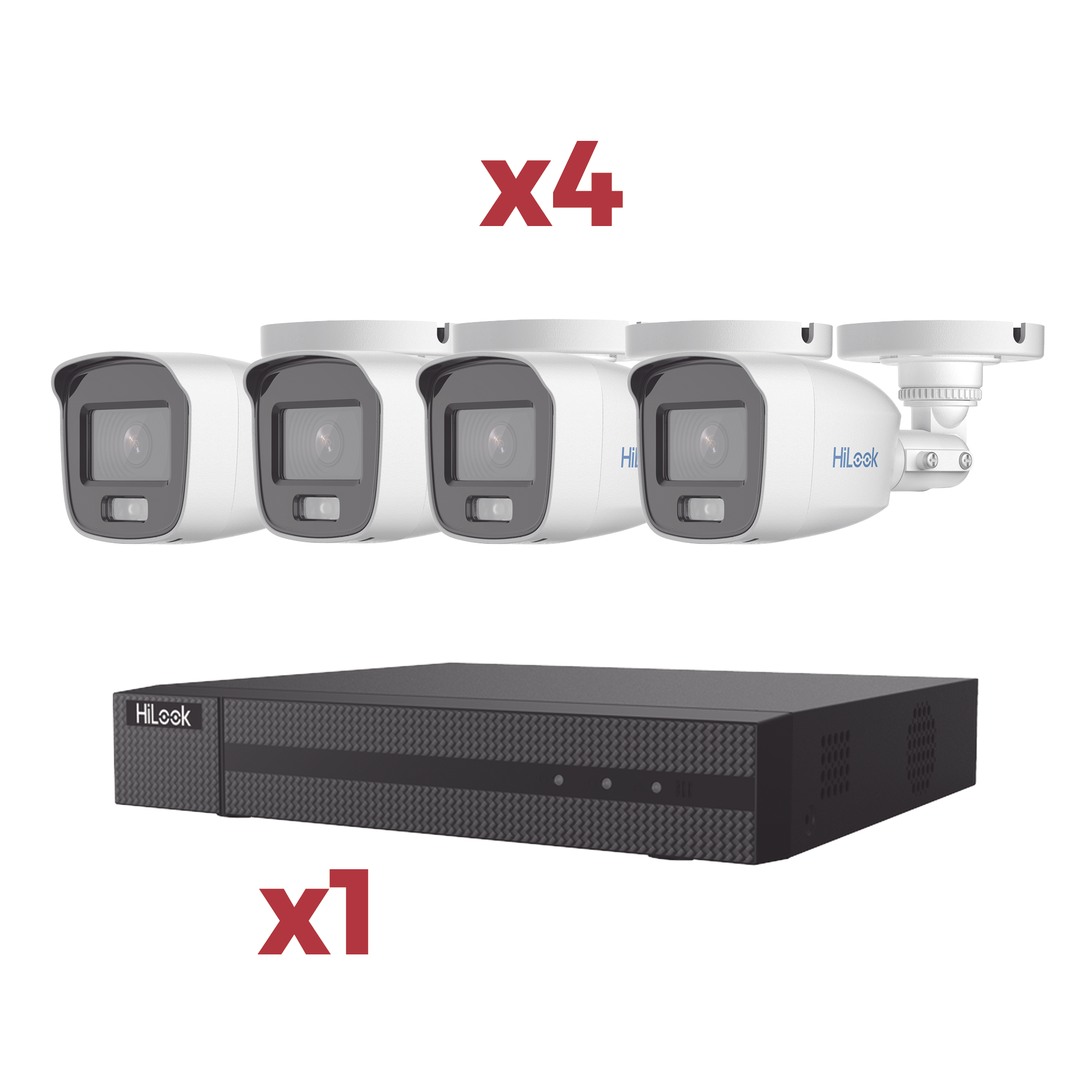 [KIT] DVR 4 CANALES TURBOHD + 1 CANAL IP / 2 MEGAPIXEL (1080PLITE) / ACUSENSE LITE / AUDIO POR COAXITRON / 1 BAHIA DE DISCO DURO / 4 CÁMARAS 2 MEGAPIXEL TIPO BALA / COLORVU LITE + MICROFONO INTEGRADO-Kits- Sistemas Completos-HILOOK BY HIKVISION-Bsai Seguridad & Controles