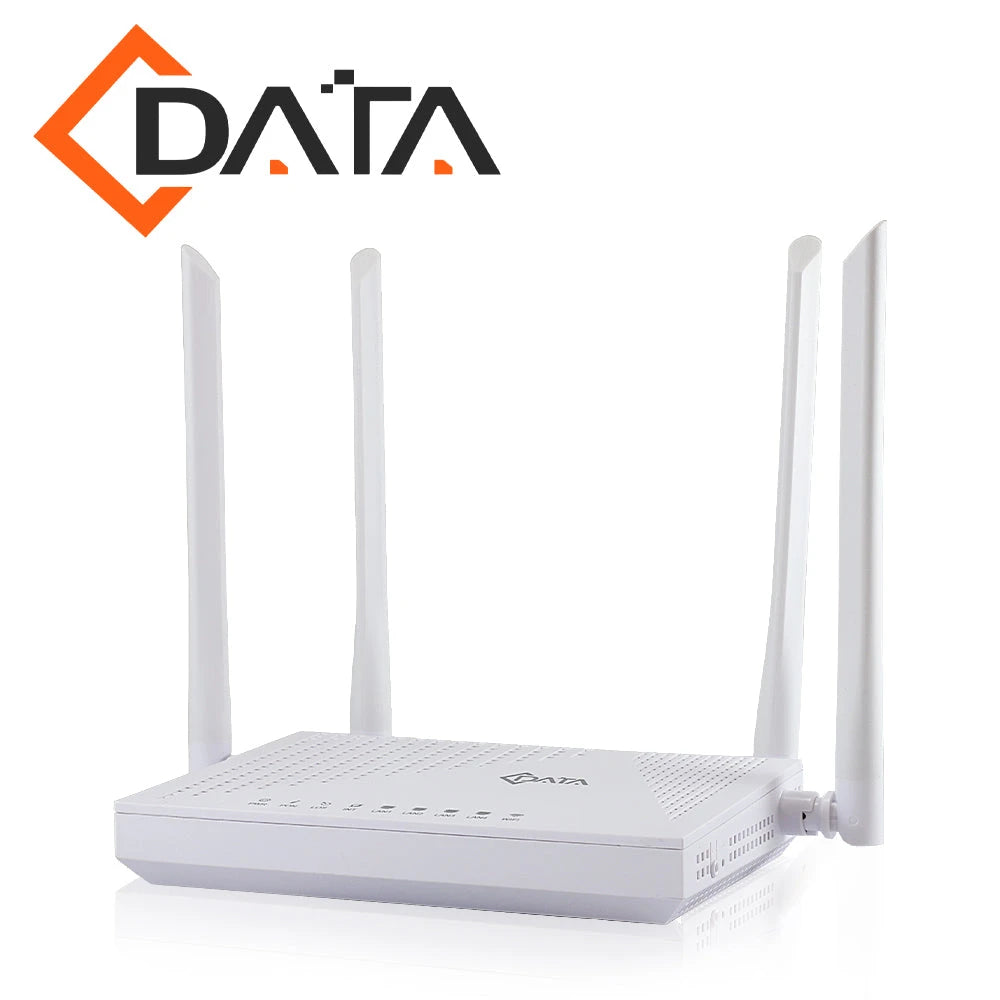 GPON ONT-ONU C-DATA FD504GW WIFI AC / 1 PUERTO GPON SC-UPC / 4 PUERTOS GIGABIT ETHERNET / WIFI AC 2X2 MIMO / FRECUENCIA DE 2.4GHZ Y 5 GHZ / ANTENAS DE 5DBI / DISTANCIA HASTA 20KM / ALIMENTACIÓN 12VDC / PARA COLOCAR EN ESCRITORIO / HOGAR Y OFICINA (PARA...-GPON-C-DATA-Bsai Seguridad & Controles