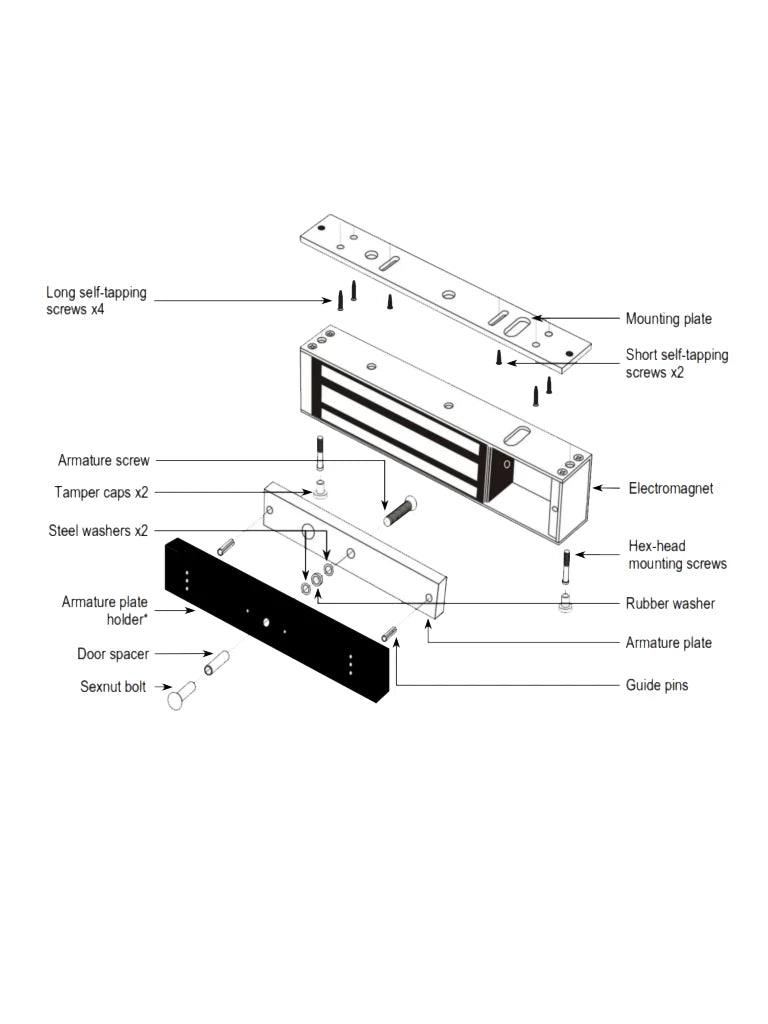 E941SB600PQ - CERRADURA ELECTROMAGNÉTICA DE 600 LB / SENSOR DE ADHERENCIA / LED DE ESTADO / VOLTAJE DUAL 12/24 VDC / HOMOLOGADA UL-Magnética-SECO-LARM-Bsai Seguridad & Controles