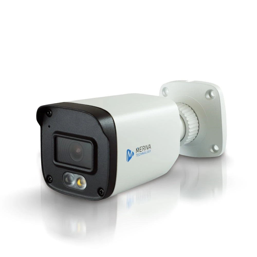 CAM IP BULLET MERIVA TECHNOLOGY MOB-202FS4-C 2MP / 2.8MM / H265+ / ILUMINACION DUAL (IR - LUZ CALIDA) 30M / MICROFONO INTEGRADO / IP67 / P2P / VIDEO ESTRCTURADO (DETECCIÓN DE PERSONA - VEHICULO - MOTOCICLETA) / CRUCE DE LINEA E INTRUSIÓN / HOUSING META...-Cámaras IP-MERIVA TECHNOLOGY-Bsai Seguridad & Controles
