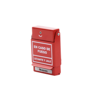 ESTACIÓN DE JALÓN CONVENCIONAL DE DOBLE ACCIÓN, COLOR ROJO Y ANUNCIO EN ESPAÑOL-Dispositivos Convencionales-HOCHIKI-Bsai Seguridad & Controles