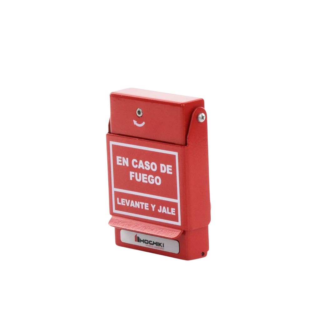 ESTACIÓN DE JALÓN CONVENCIONAL DE DOBLE ACCIÓN, COLOR ROJO Y ANUNCIO EN ESPAÑOL-Dispositivos Convencionales-HOCHIKI-Bsai Seguridad & Controles
