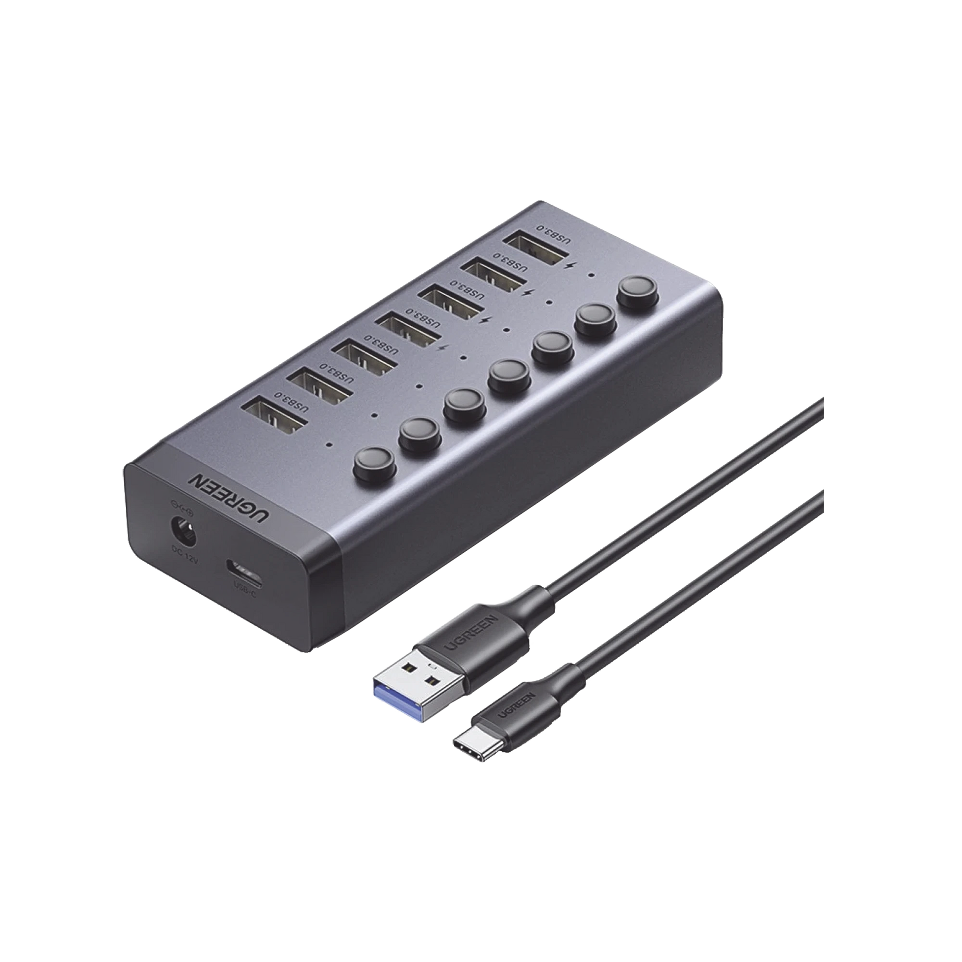 HUB DE 1 PUERTO USB3.0 A 7 PUERTOS USB3.0, VELOCIDAD DE TRANSFERENCIA HASTA 5GBPS-Megafonia y Audioevacuacion-UGREEN-Bsai Seguridad & Controles