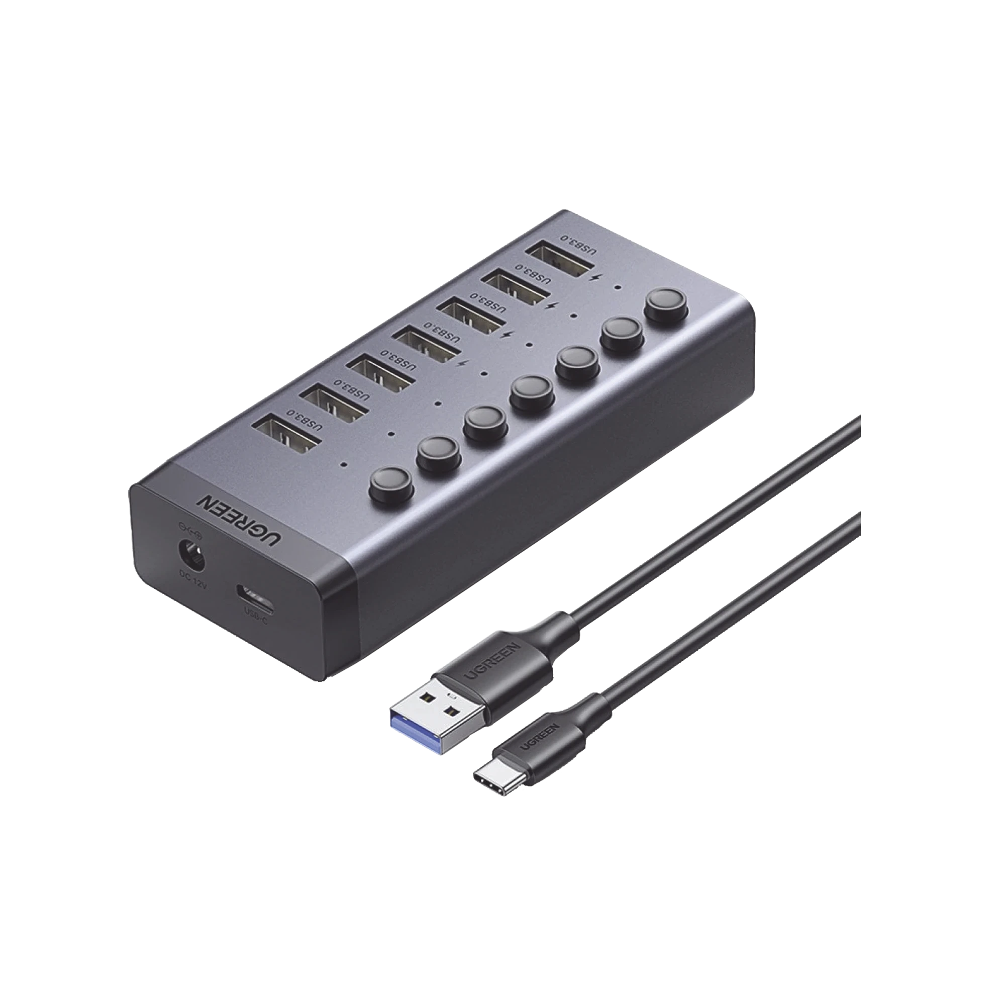 HUB DE 1 PUERTO USB3.0 A 7 PUERTOS USB3.0, VELOCIDAD DE TRANSFERENCIA HASTA 5GBPS-Megafonia y Audioevacuacion-UGREEN-Bsai Seguridad & Controles