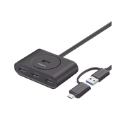 HUB USB-A/C 3.0 4 EN 1 | CON CONECTOR USB-C | 4 PUERTOS USB-A 3.0 (5GBPS) | CABLE DE 25CM | INDICADOR LED | IDEAL PARA TRANSFERENCIA DE DATOS | ENTRADA MICRO USB PARA ALIMENTAR EQUIPOS DE MAYOR CONSUMO.-Accesorios Generales-UGREEN-40850-Bsai Seguridad & Controles