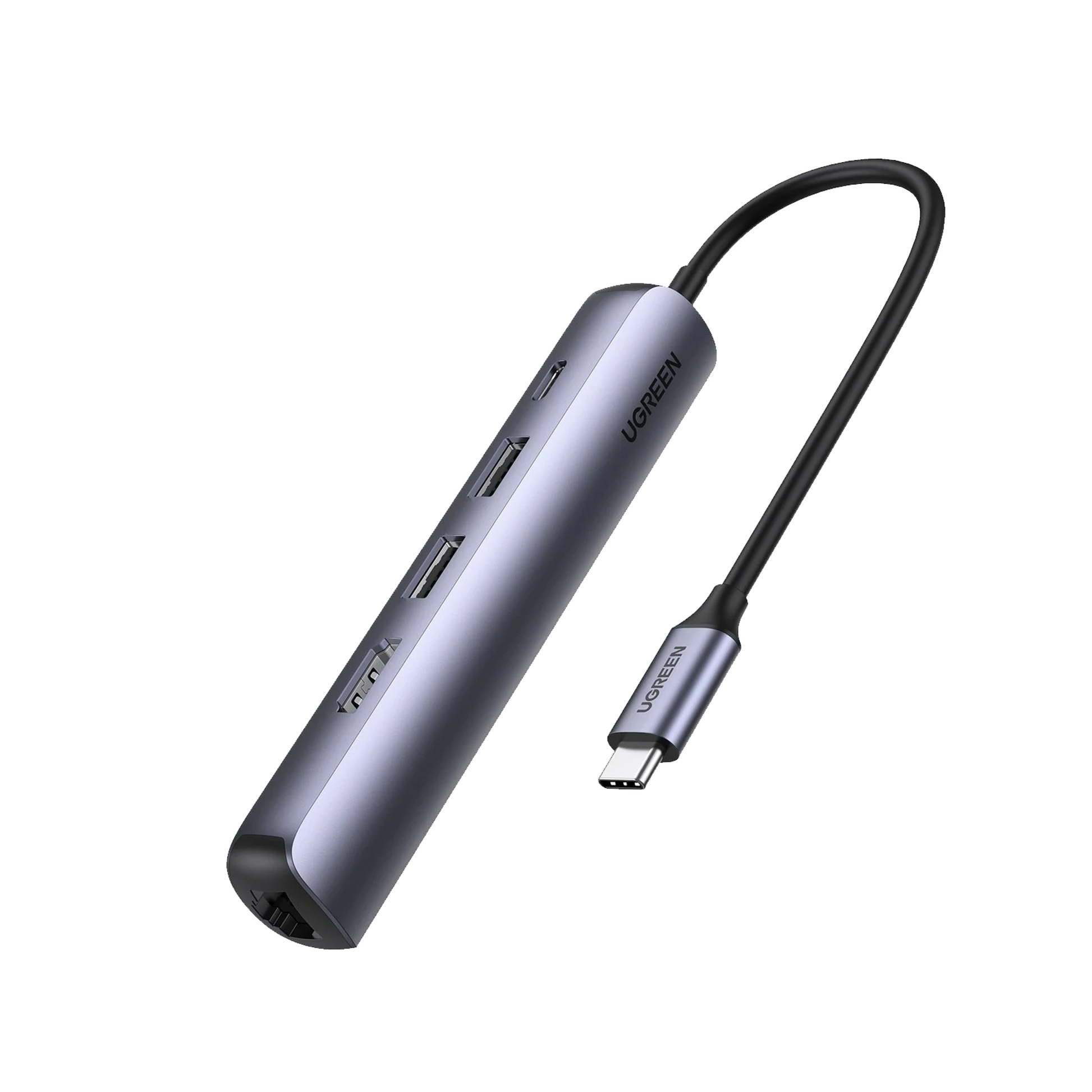 HUB USB-C ULTRADELGADO 5 EN 1 2XUSB3.0+HDMI+RJ45+PD-Megafonia y Audioevacuacion-UGREEN-Bsai Seguridad & Controles
