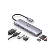 HUB USB-C (DOCKING STATION) 6 EN 1 | HDMI 4K@30HZ | 3 PUERTOS USB 3.0 | LECTOR TARJETA SD + MICRO SD (TF) USO SIMULTÁNEO | CHIP DE ÚLTIMA GENERACIÓN | POTENTE DISIPACIÓN DE CALOR | CAJA DE ALUMINIO.-Accesorios Generales-UGREEN-Bsai Seguridad & Controles