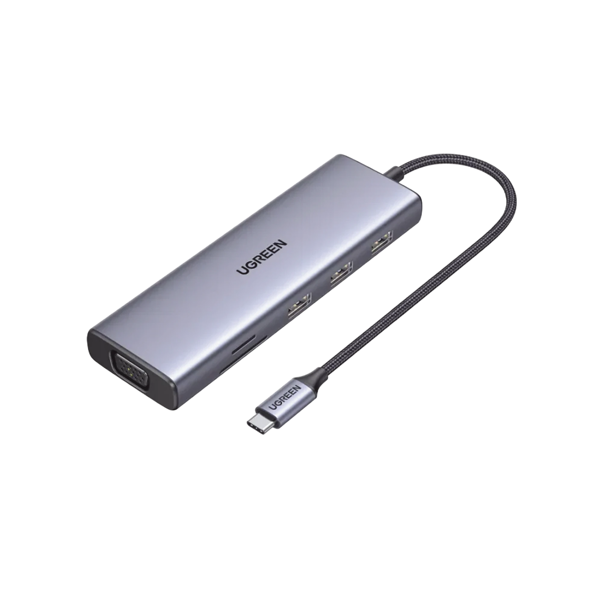 HUB USB-C (DOCKING STATION) 9 EN 1 | 3 USB-A 3.0 | USB-C PD CARGA 100W | HDMI 4K@30HZ | RJ45 (GIGABIT ETHERNET) | VGA | LECTOR TARJETAS SD + MICRO SD (TF) USO SIMULTÁNEO | CHIP DE ÚLTIMA GENERACIÓN | CAJA DE ALUMINIO.-PC y Smartphones-UGREEN-Bsai Seguridad & Controles