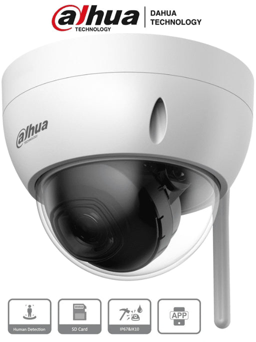 DAHUA IPC-HDBW1430DE-SW - Camara IP Domo Wifi de 4 Megapixeles/ Lente de 2.8 mm/ 90 Grados de Apertura/ IR de 30 Metros/ Ranura para MicroSD/ IP67/ Antivandálica Ik10/ Detección de Humanos SMD/ Hasta 80 Metros de Alcance en Area Abierta-Domo-DAHUA-DHT0040084-Bsai Seguridad & Controles