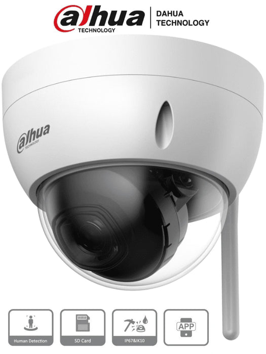 DAHUA IPC-HDBW1430DE-SW - Camara IP Domo Wifi de 4 Megapixeles/ Lente de 2.8 mm/ 90 Grados de Apertura/ IR de 30 Metros/ Ranura para MicroSD/ IP67/ Antivandálica Ik10/ Detección de Humanos SMD/ Hasta 80 Metros de Alcance en Area Abierta-Domo-DAHUA-DHT0040084-Bsai Seguridad & Controles