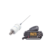 KIT DE RADIO IC-M220 | MAS ANTENA MARINA TX-1600-SYS FABRICADA EN LÁTIGO DE ACERO INOXIDABLE