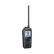 RADIO PORTÁTIL MARINO FLOTANTE CON RECEPTOR AIS Y GPS INCLUIDO, TX: 156.025-157.425 MHZ RX: 156.050-163.275 MHZ, OPERA EN CANALES INT, USA, CAN, WX, INCLUYE ANTENA, BATERÍA, CARGADOR, CABLE DE ENCENDEDOR Y CLIP.
