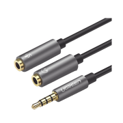 CABLE DIVISOR EN Y / DE 3.5 MM MACHO A DOS SALIDAS DE 3.5 MM HEMBRA / CTIA, TRS / NÚCLEO DE COBRE / TPE / LONGITUD 20 CM / IDEAL PARA SEPARAR EL MICRÓFONO DE LOS AURICULARES-Accesorios Generales-UGREEN-Bsai Seguridad & Controles