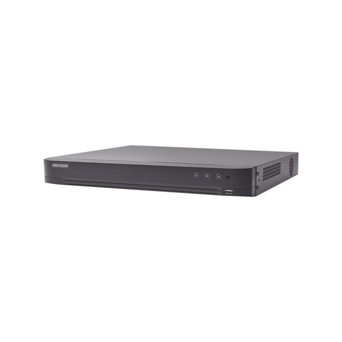 DVR 4 Canales TurboHD + 4 Canales IP / 8 Megapixel (4K) / Acusense (Evita Falsas Alarmas) / Audio por Coaxitron / 1 Bahía de Disco Duro / 4 Entradas de Alarma / 1 Salida de Alarma / Detección de Rostros / H.265+ / Salida de Video en Full HD-Dvrs-HIKVISION-IDS-7204HUHI-M1/S/A(C)-Bsai Seguridad & Controles