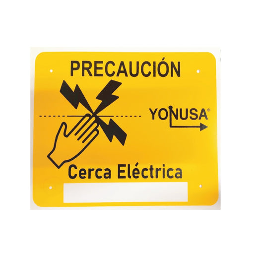 LETRERO PRECAUCION ALTO VOLTAJE PARA COLOCAR EN CERCA ELECTRICA-Cercas electrificadas-YONUSA-LETRERO PRECAUCION-Bsai Seguridad & Controles
