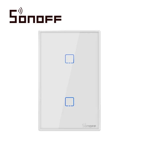 APAGADOR DE PARED TOUCH ON/OFF SONOFF T2US2C SMART INALAMBRICO WIFI PARA SOLUCION DE SMART HOME CON TEMPORIZADOR PARA IOS Y ANDROID COMPATIBLE CON ALEXA/GOOGLE HOME/IFTTT 2CH WIFI 2.4GHZ RF 433 HASTA 2AMP POR CANAL-Automatizacion - Casa Inteligente-SONOFF-Bsai Seguridad & Controles