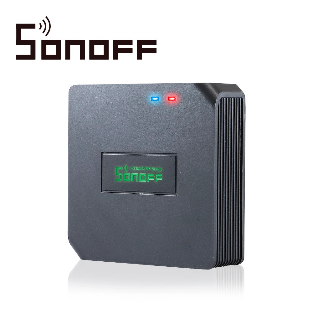 COMUNICADOR RF SONOFF RFBRIDGE433 SMART INALAMBRICO WIFI PARA IOS Y ANDROID COMPATIBLE CON ALEXA/GOOGLE HOME/NEST/IFTTT WIFI 2.4GHZ HASTA 16 DISPOSITIVOS RF 433 MHZ SOPORTA CONTROL REMOTO PARA INTERIOR DE 433MHZ (MODELO REMOTE 433 NO INCLUIDO)-Automatizacion - Casa Inteligente-SONOFF-Bsai Seguridad & Controles