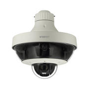 CÁMARA IP MULTISENSOR 8 - 20 MP (4 SENSORES DE 2 O 5 MP) LENTES INTERCAMBIABLES CON PTZ 2 MP 32X / HASTA 5 TARJETAS SD DE 256 GB / WDR DE HASTA 150DB / IP66 / IK10-Cámaras IP-HANWHA TECHWIN WISENET-Bsai Seguridad & Controles