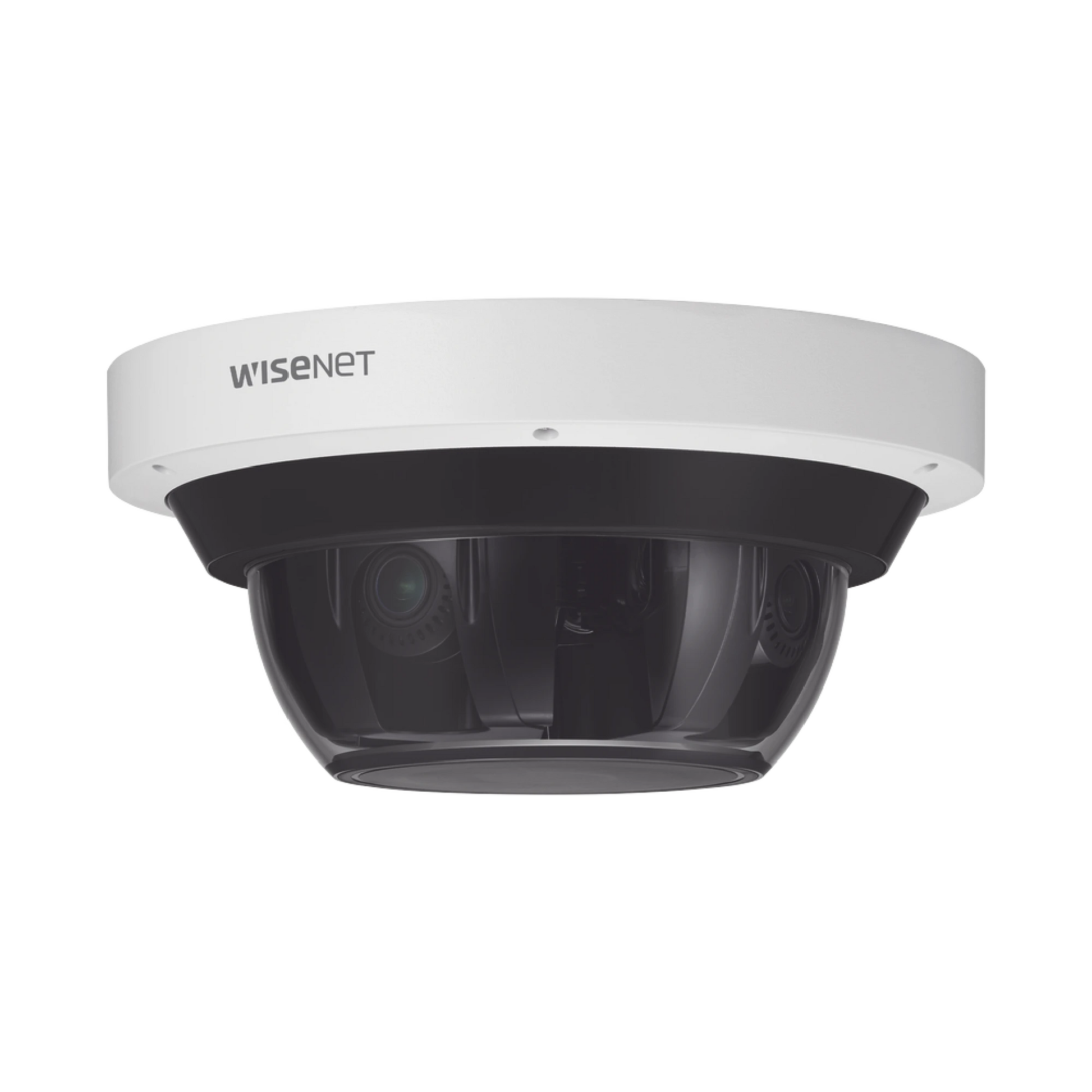 CAMARA IP MULTISENSOR 20MP (4 SENSORES DE 5MP), WDR 120 DB LENTE MOTORIZADO 3.6 - 9.4 MM 12VCD/ HPOE /IP66 /IK10-Cámaras IP-Hanwha Techwin Wisenet-Bsai Seguridad & Controles