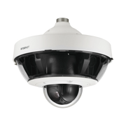 CÁMARA IP MULTISENSOR 8 - 20 MP (4 SENSORES DE 2 O 5 MP) LENTES INTERCAMBIABLES CON PTZ 2 MP 32X / HASTA 5 TARJETAS SD DE 256 GB / WDR DE HASTA 150DB / IP66 / IK10-Cámaras IP-HANWHA TECHWIN WISENET-Bsai Seguridad & Controles