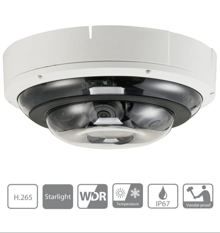 DAHUA IPC-PDBW5831-B360 - CAMARA IP DOMO MULTISENSOR PANORAMICO DE 2 MEGAPIXEL/ 4 LENTES/ H265+/ LENTES MOTORIZADOS 2.7 MM A 12 MM/ IR 30 MTS/ MICROSD/ IP67/ IK10 #PANORÁMICAS-Fisheye 360-DAHUA-Bsai Seguridad & Controles