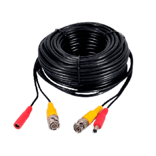 SAXXON SXWB30 - CABLE COAXIAL ARMADO / SIAMÉS / CONECTOR BNC RG59 + CONECTOR DE ENERGÍA / 30 METROS / PARA CÁMARAS 4K / 100% COBRE / USO INTERIOR /#TVCSAX-Siamés-SAXXON-Bsai Seguridad & Controles
