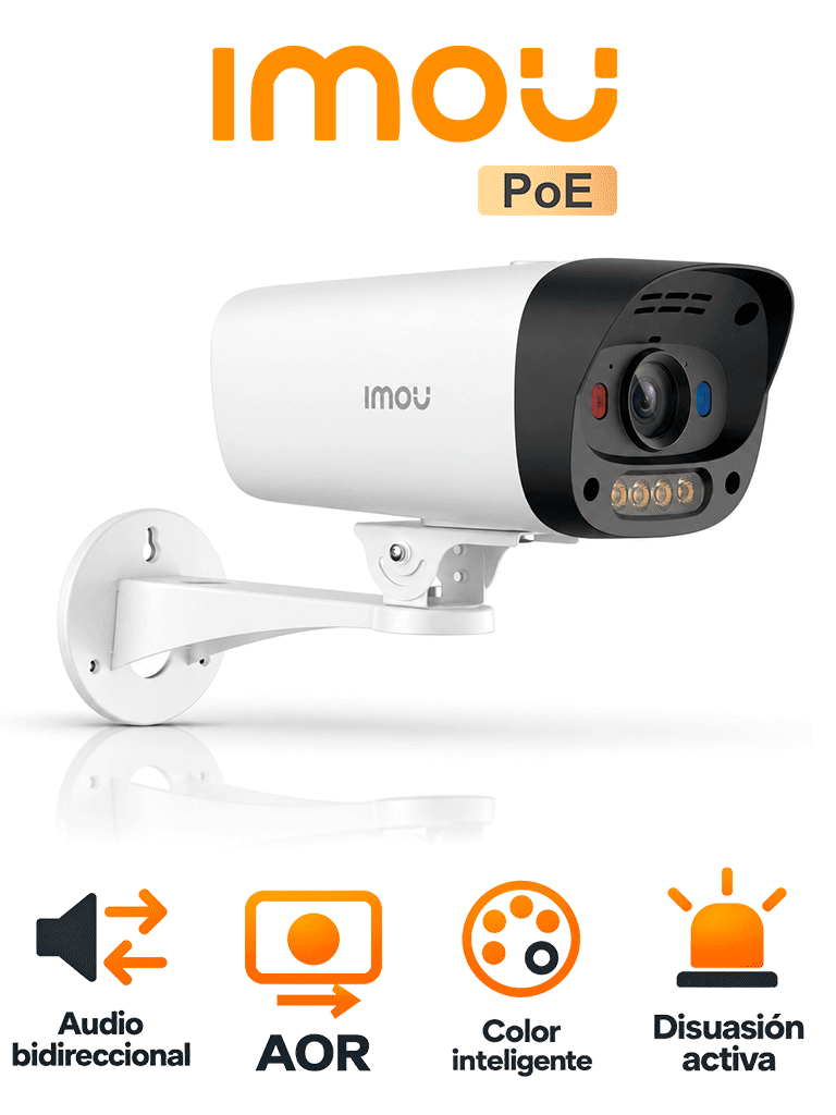 IMOU POE IPC-PS5EN-3V0 - CÁMARA BULLET IP 3MP/ LENTE 3.6MM/ AUDIO BIDIRECCIONAL/ FULL COLOR/ SOPORTA MICROSD DE HASTA 51