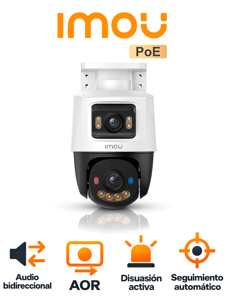 IMOU POE IPC-PS70FN-6M0 - IMOU - IMOU PS70F 6MP - CÁMARA PT, DOBLE LENTE, 6 MP, POE, IP67, H.265, SMART COLOR, DISUACIÓN