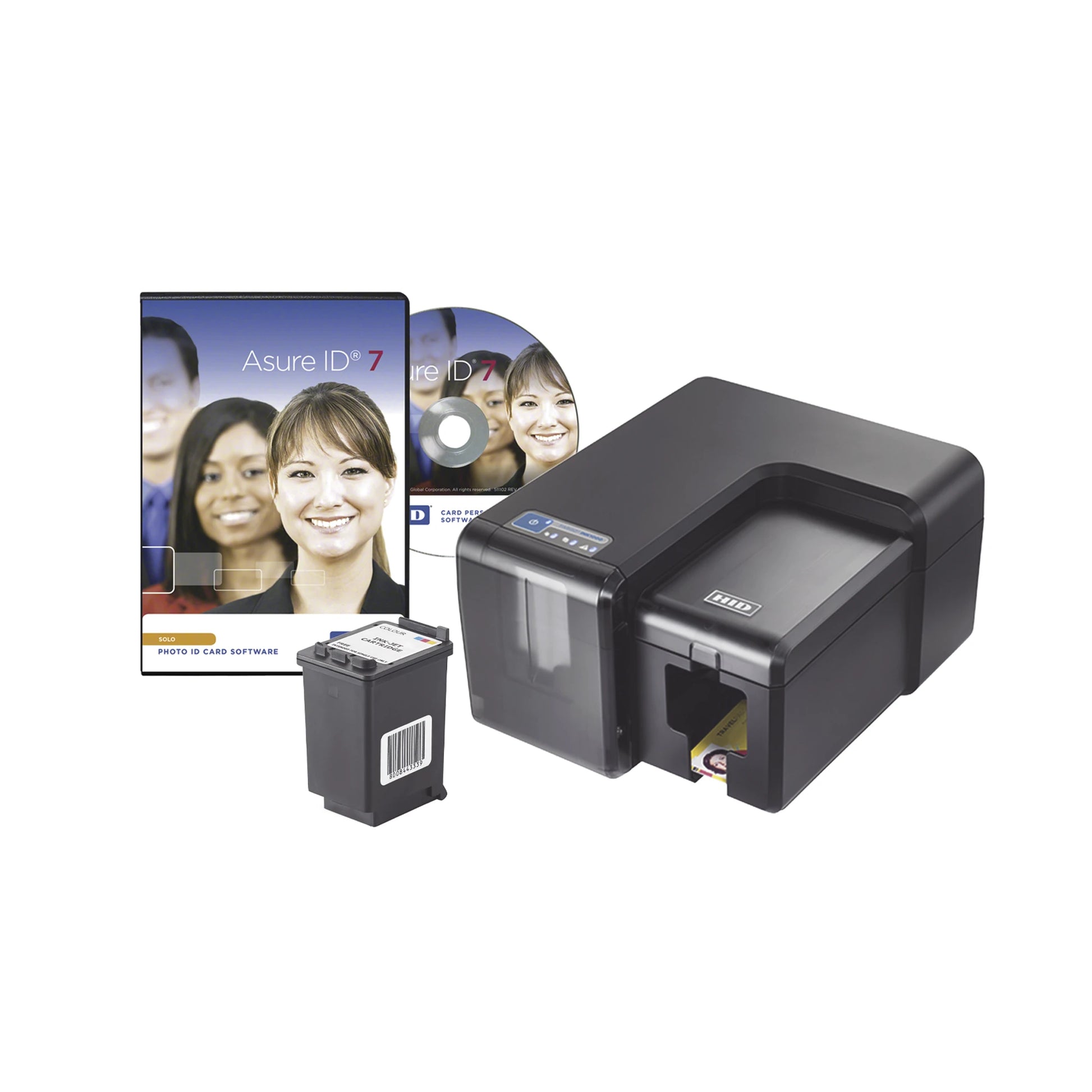 KIT DE IMPRESORA DE TARJETAS INYECCIÓN DE TINTA / INCLUYE CARTUCHO Y SOFTWARE/ UNA CARA /IMPRESIÓN BORDE A BORDE-Identificación y Credencialización-HID-Bsai Seguridad & Controles