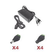 KIT CON FUENTE EPCOM POWER LINE CON SALIDA DE 12 VCD A 5 AMPER CON 4 SALIDAS / INCLUYE CONECTORES JR52 Y JR53-Fuentes de Alimentación-EPCOM POWERLINE-Bsai Seguridad & Controles