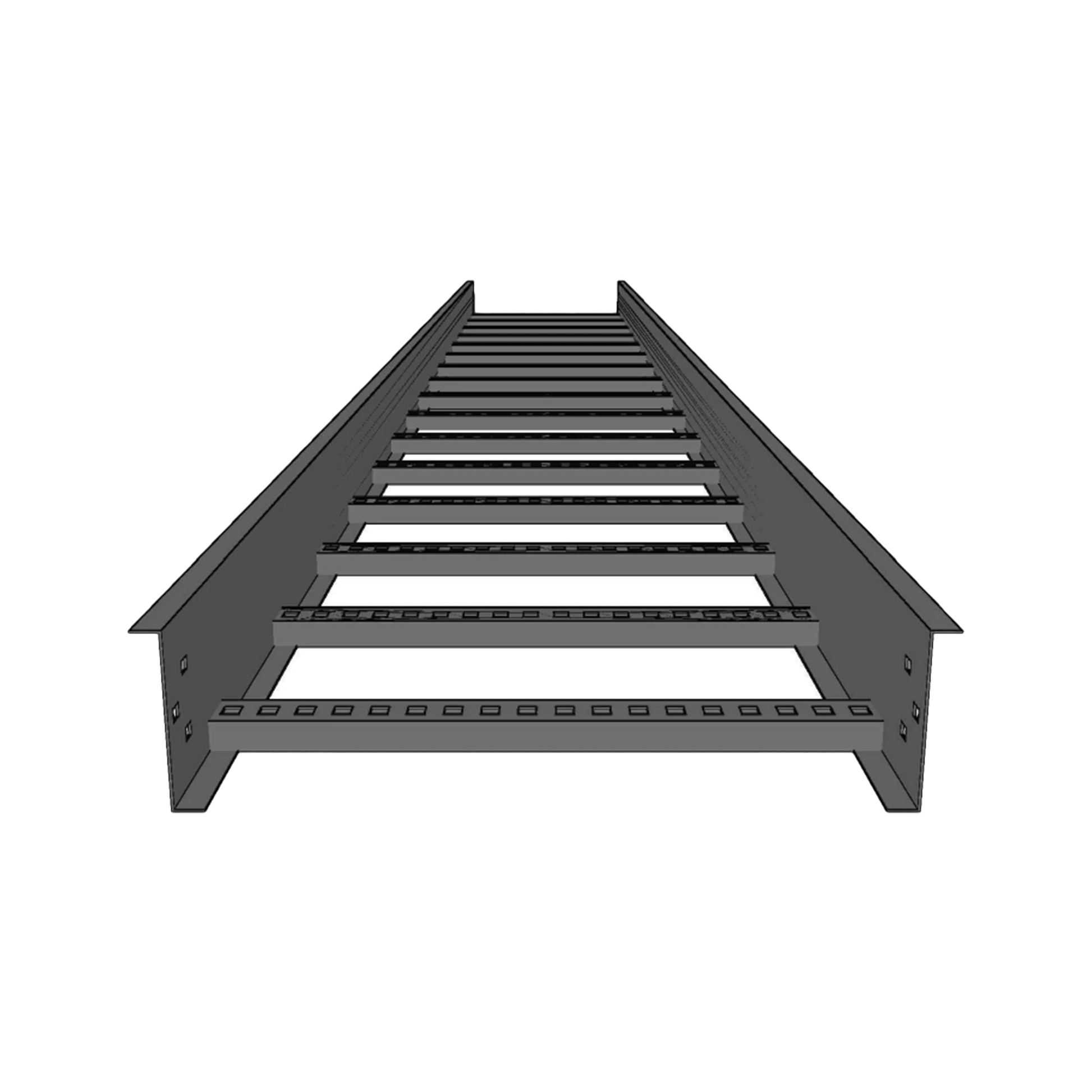 ESCALERA DE ALUMINIO PORTACABLES / PERFIL Z / PERALTE 3 1/4" /PASO 9" / ANCHO 6" / 3.66 METROS / CAPACIDAD MÁX. 137 CABLES / INCLUYE COPLE UNION Y TORNILLERÍA-Charola-CHAROFIL-Bsai Seguridad & Controles