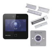 KIT DE CONTROL DE ACCESO TODO INCLUIDO CON LECTOR DE ROSTROS, QRS Y TARJETAS COMPATIBLE CON APP HIKCONNECT / 1,500 ROSTROS / INCLUYE ELECTROIMÁN BOTÓN DE SALIDA Y MONTAJES Z Y L PARA IMÁN-Biometricos-HIKVISION-Bsai Seguridad & Controles