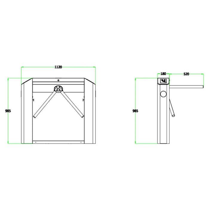 ZKTECO TS2022PRO - TORNIQUETE BIDIRECCIONAL SEMIAUTOMÁTICO TIPO PUENTE / ACERO SUS304 / CARRIL 50 CM / 110V / EXTERIOR PROTEGIDO / 25 A 48 PERSONAS X MIN. / INDICADORES LED / INCLUYE LECTORES FR1200 Y PANEL INBIO260 INTEGRADO-Torniquetes-ZKTECO-ZTA451014-Bsai Seguridad & Controles