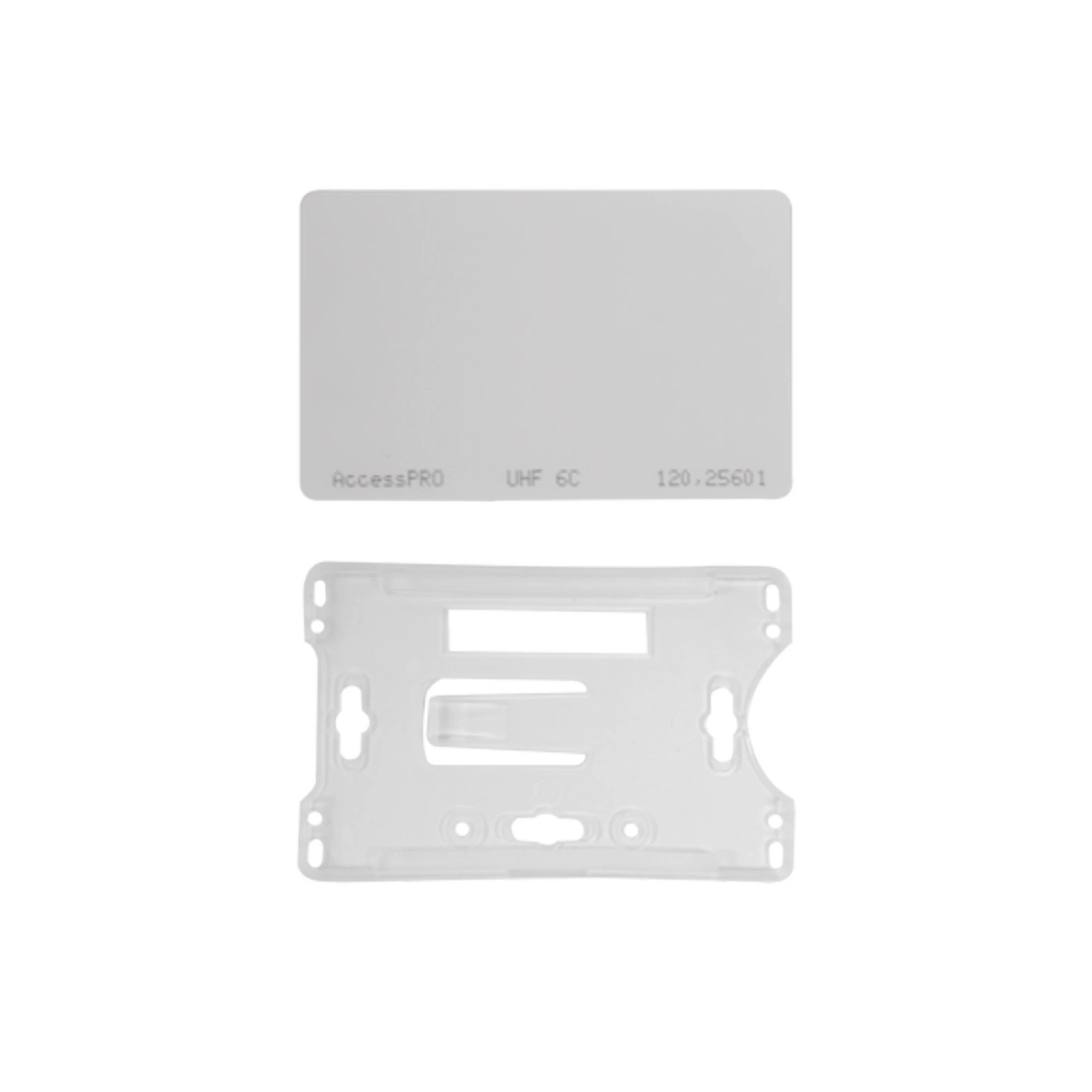KIT DE TAG UHF TIPO TARJETA PARA LECTORAS DE LARGO ALCANCE 900 MHZ / EPC GEN 2 / ISO 18000 6C / NO IMPRIMIBLE / INCLUYE PORTA TARJETA-Lectoras y Tarjetas-ACCESSPRO-Bsai Seguridad & Controles