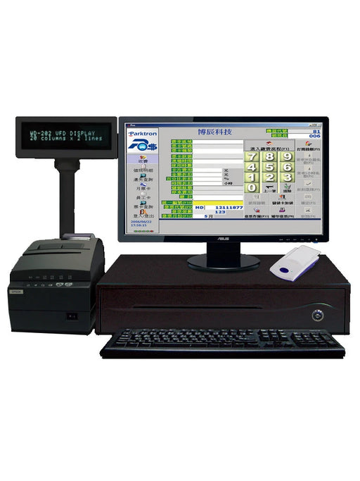 PARKTRON CCST209 - ESTACION DE COBRO MANUAL PARA CHIPCOIN / INCLUYE SOFTWARE, LECTOR PCR310, MINIPRINTER, CAJON PARA EFECTIVO-Sistema de Cobro-PARKTRON-PPS384002-Bsai Seguridad & Controles