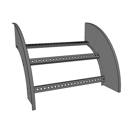 CURVA VERTICAL EXTERIOR DE ALUMINIO DE 90° PERFIL Z / PERALTE 3 1/4" / ANCHO 12" / RADIO 8" / INCLUYE TORNILLERÍA-Charola-CHAROFIL-CHVE908R8X12AK-Bsai Seguridad & Controles