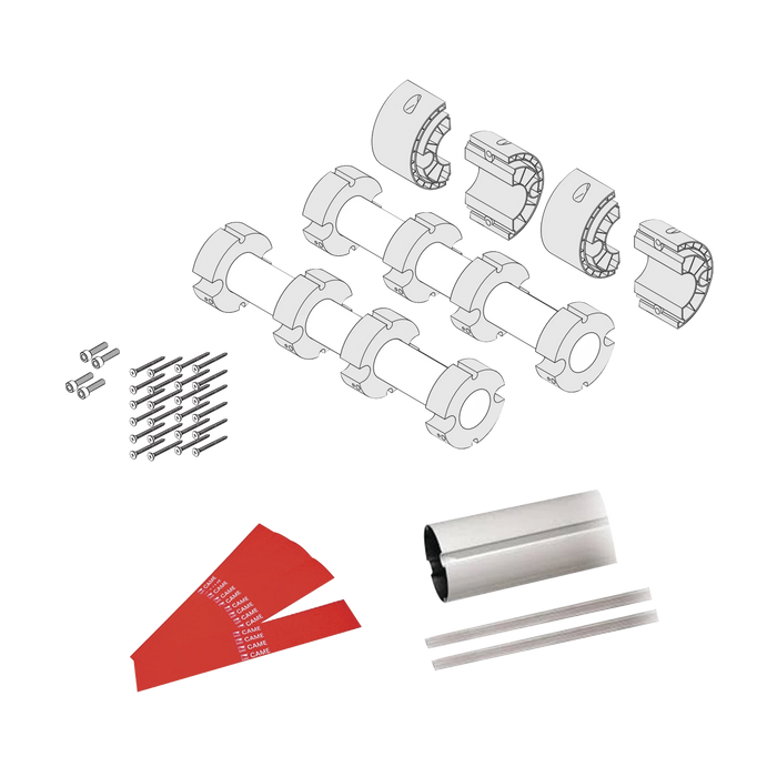 KIT DE MÁSTIL PARA BARRERAS GARD8 / INCLUYE 2 SECCIONES TUBULARES DE 4M / INCLUYE TIRAS REFLEJANTES / INCLUYE UNIÓN CENTRAL-Acceso Vehicular-CAME-GARD8-ARM-Bsai Seguridad & Controles