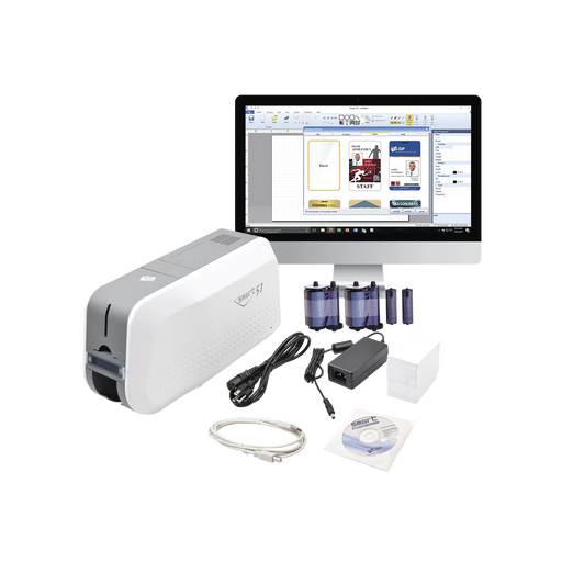KIT DE IMPRESORA TARJETAS PVC/ PUEDE CRECER A LAMINADOR/ DOBLE CARA / INCLUYE: 2 X RIBBON A COLOR, 100 TARJETAS PVC, SOFTWARE, 1 KIT DE LIMPIEZA-Identificación y Credencialización-IDP-Bsai Seguridad & Controles