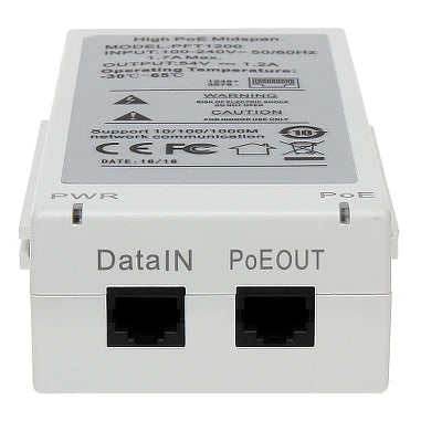 DAHUA PFT1200 - INYECTOR POE GIGABIT / 802.3AF / AT / HI POE / INDICADOR DE CORRIENTE / INDICADOR POE-Inyectores PoE-DAHUA-Bsai Seguridad & Controles