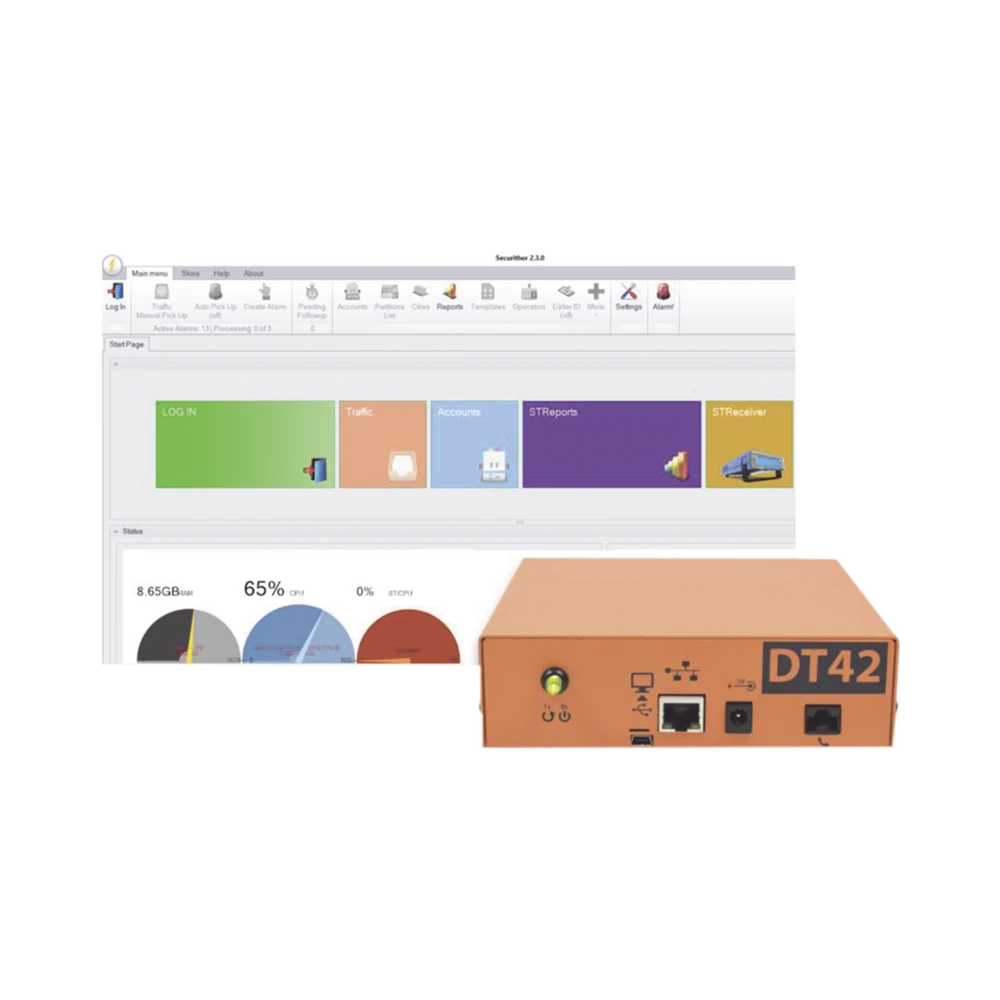 INICIE O RENUEVE SU CENTRAL DE MONITOREO DE ALARMAS, KIT 1 RECEPTORA EXTRIUMDT42V2 Y SOFTWARE DE MONITOREO.-Centrales de Monitoreo-MCDI SECURITY PRODUCTS, INC-Bsai Seguridad & Controles