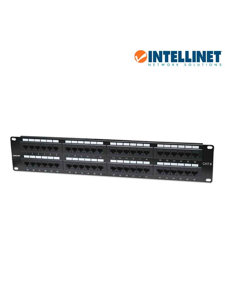 INTELLINET 560283 - PANEL DE PARCHEO CAT6 48 PUERTOS, UTP, 2UR-Patch Panel-INTELLINET-Bsai Seguridad & Controles